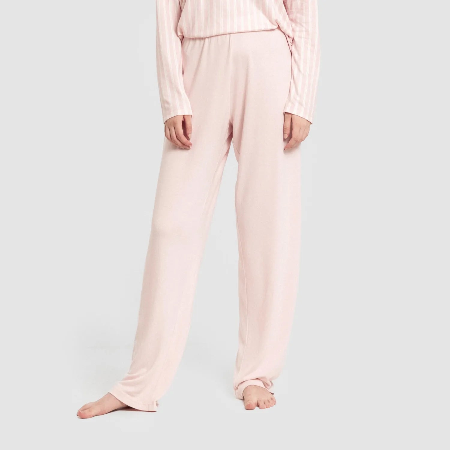 Pijama comprido feminino Secret, listrado Marseille, rosa