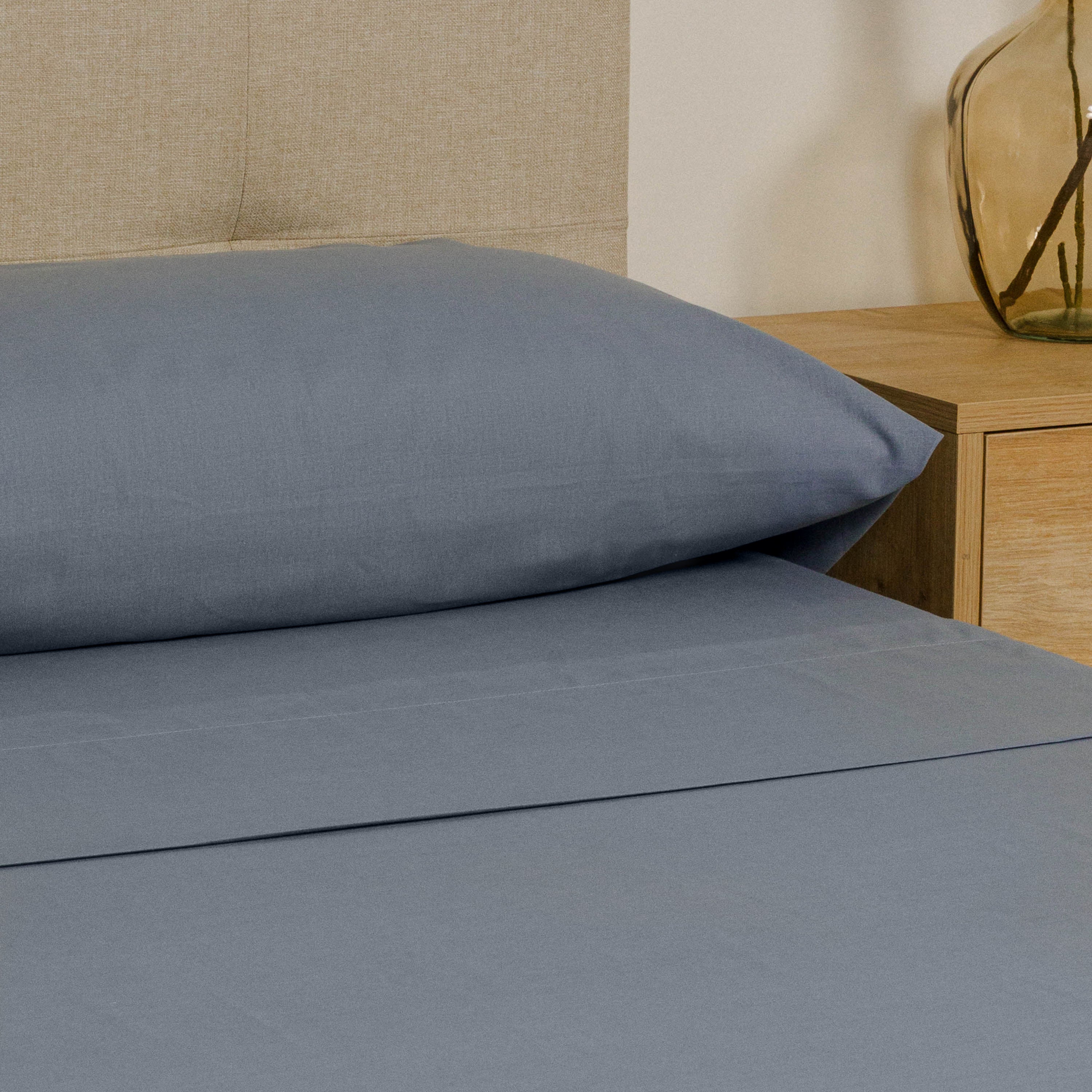 Conjunto de lençóis de algodão percal índigo