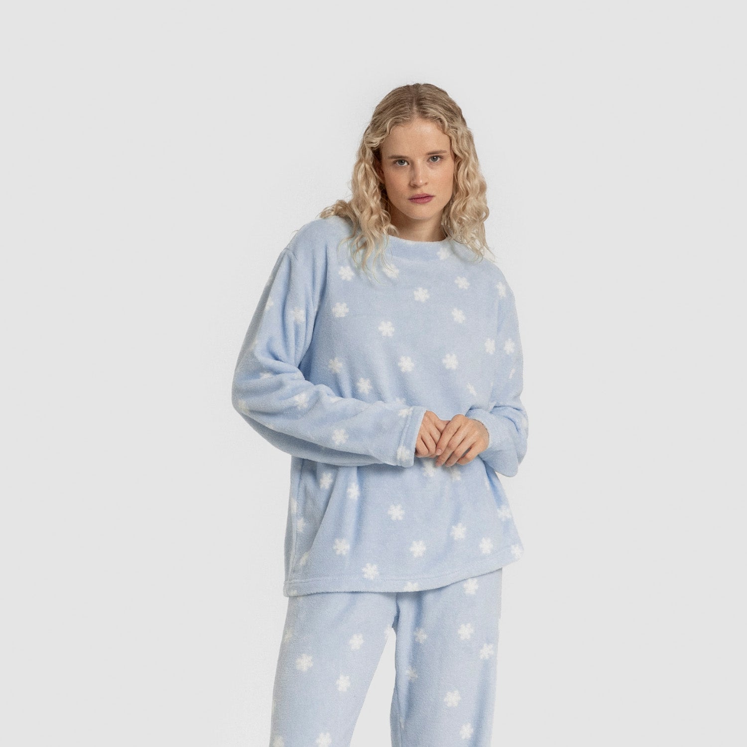 Pijama Coral Snow Celeste