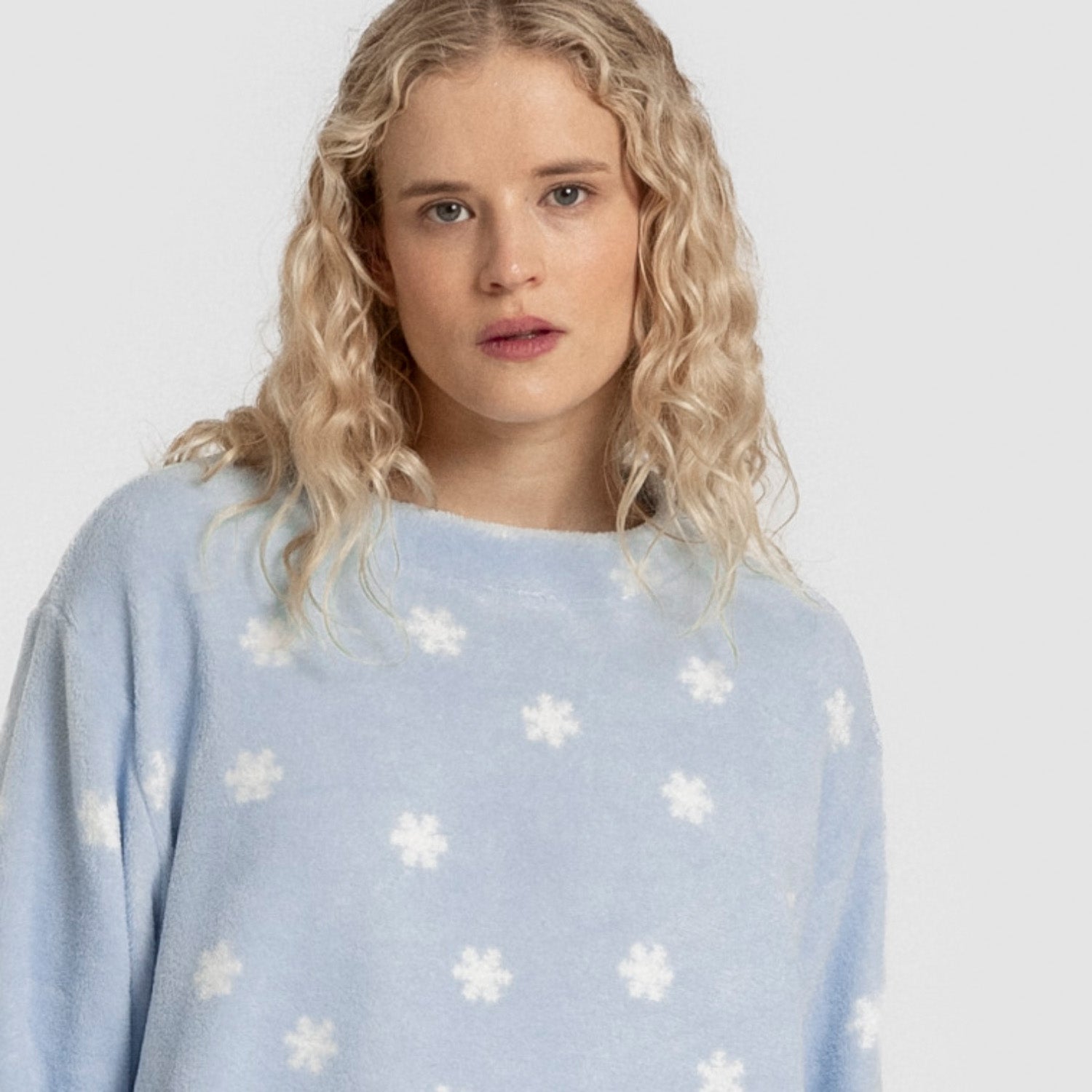 Pijama Coral Snow Celeste