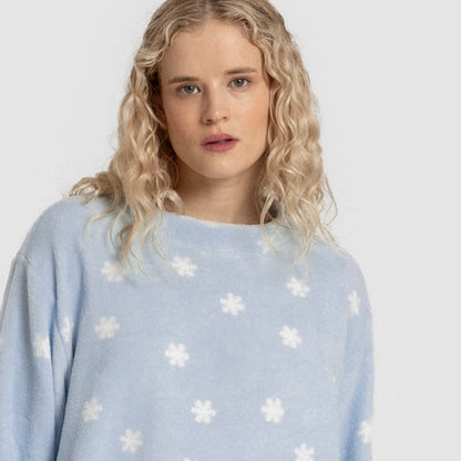 Pijama Coral Snow Celeste