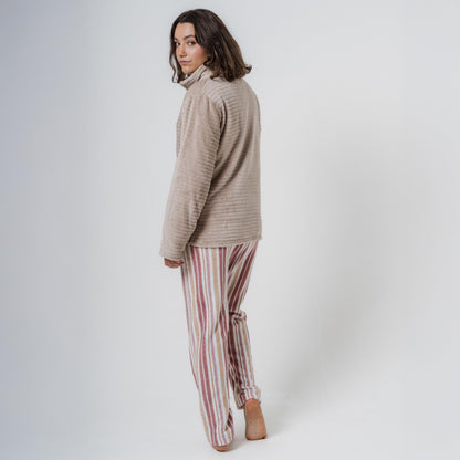 Moletom de veludo com listras lisas