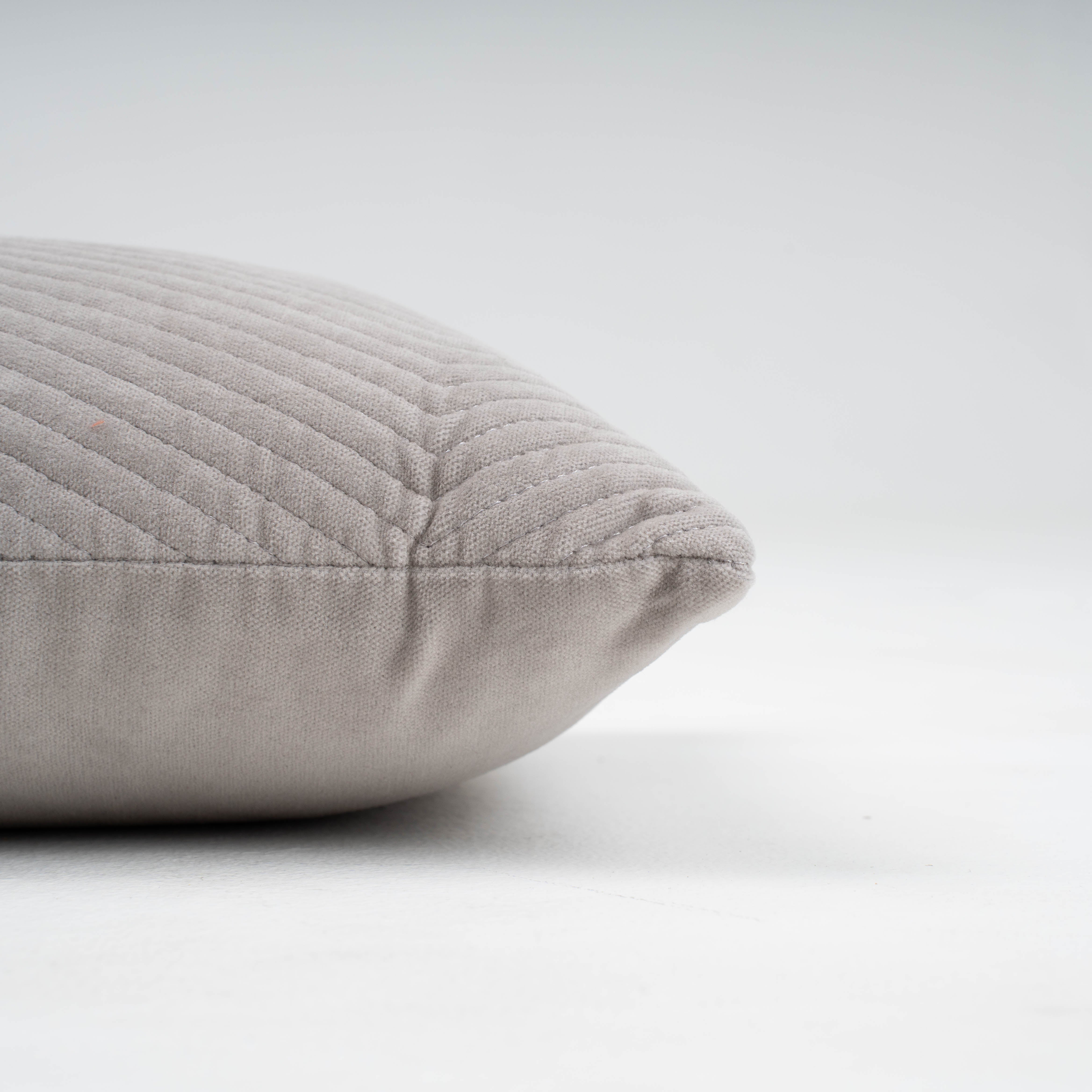 Cojín rectangular 30x50 terciopelo algodón Hungria gris claro - funda + relleno