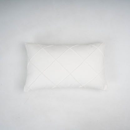 Cojín rectangular 30x50 terciopelo algodón Rombo blanco - funda + relleno