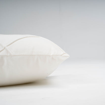 Cojín rectangular 30x50 terciopelo algodón Rombo blanco - funda + relleno