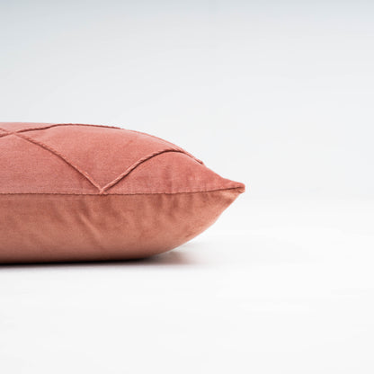 Cojín rectangular 30x50 terciopelo algodón Rombo rosette - funda + relleno