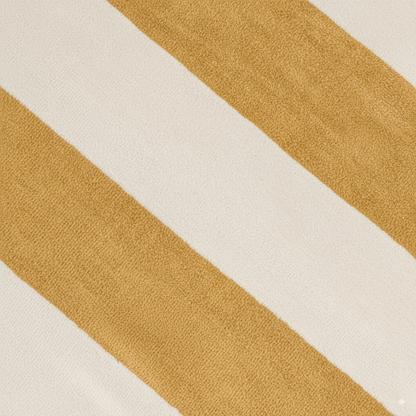 Toalha de praia de algodão 400g com listras ocre