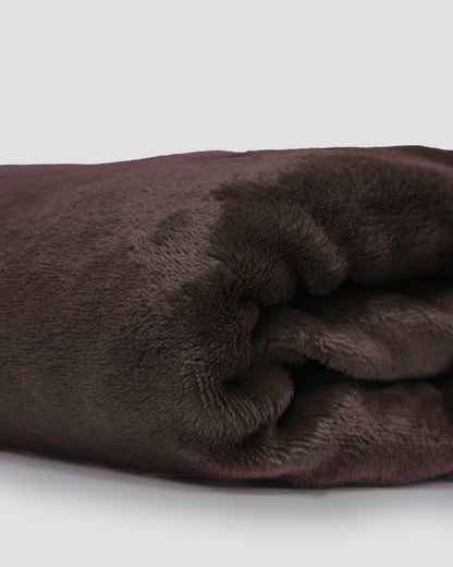 manta de veludo marrom lisa