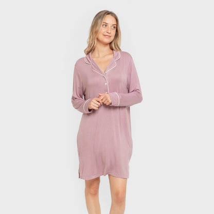 Camisola feminina de malha viscose, cor beringela, seca