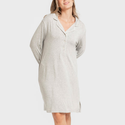 Camisola feminina de malha de viscose, cinza