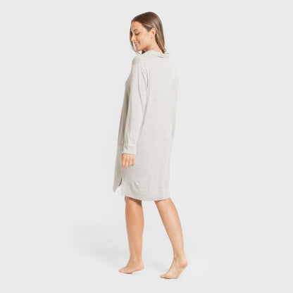 Camisola feminina de malha de viscose, cinza