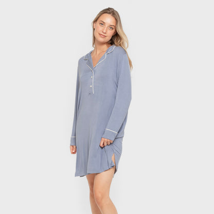 Camisola de malha viscose para mulher, azul índigo