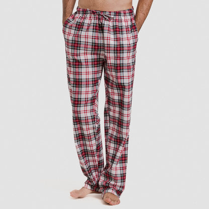 Pijama masculino de flanela, estampa xadrez Saruma, verde garrafa