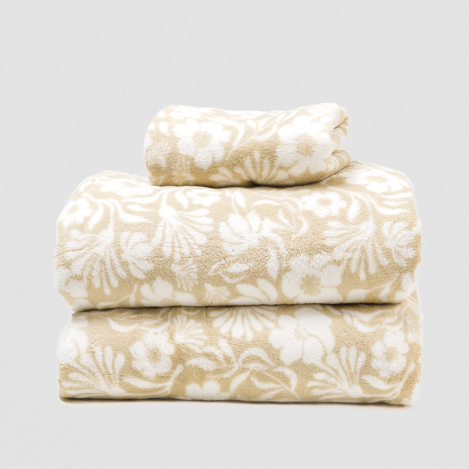 Conjunto de lençóis de lã coral Alexis, cor taupe - PR