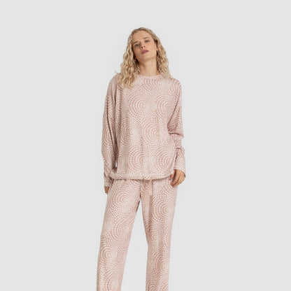Pijama longo feminino Secret Katy, rosa malva