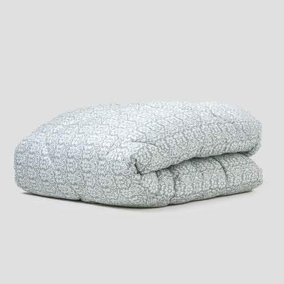 Edredón estampado Matilde verde seco