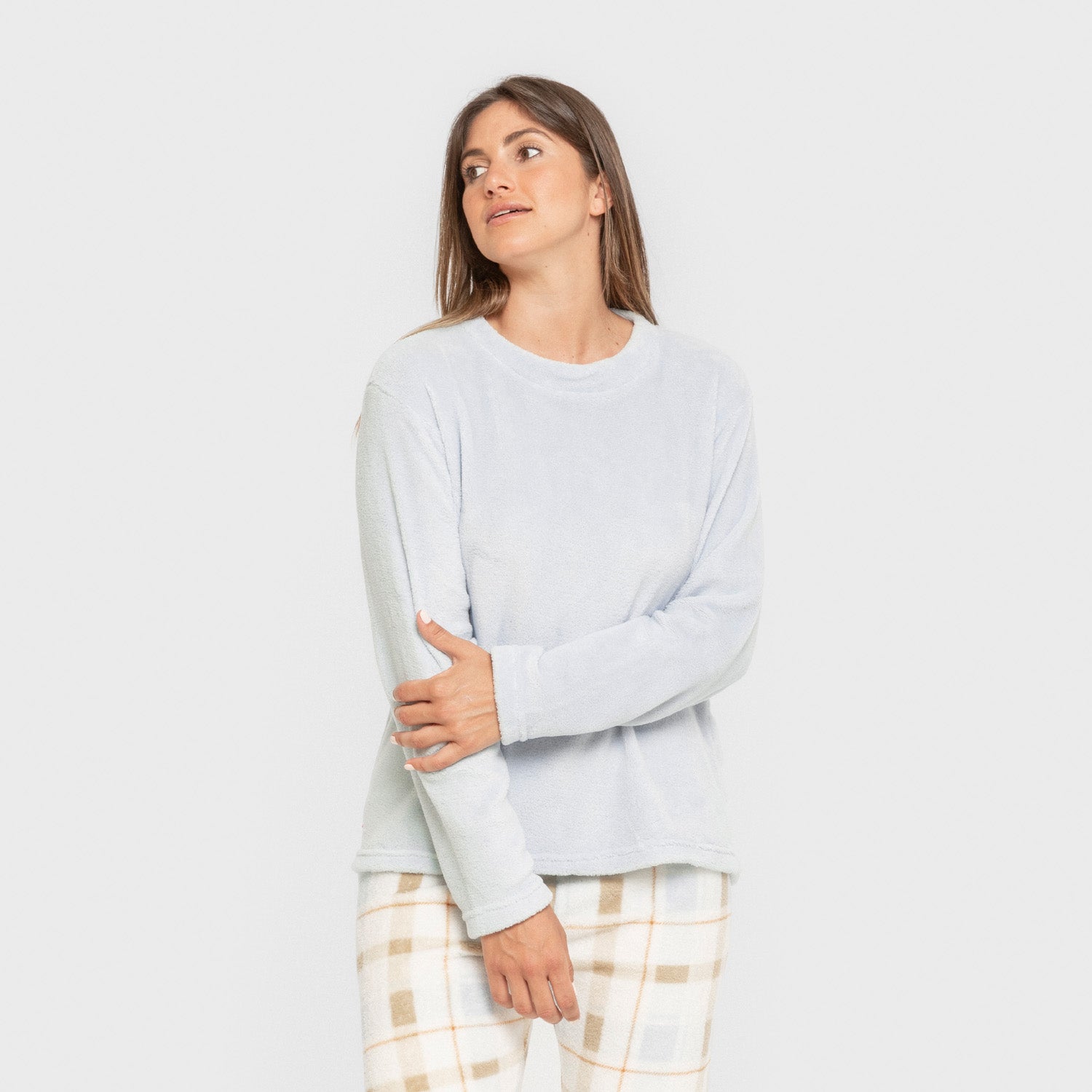 Pijama coral Cuadro Noric celeste