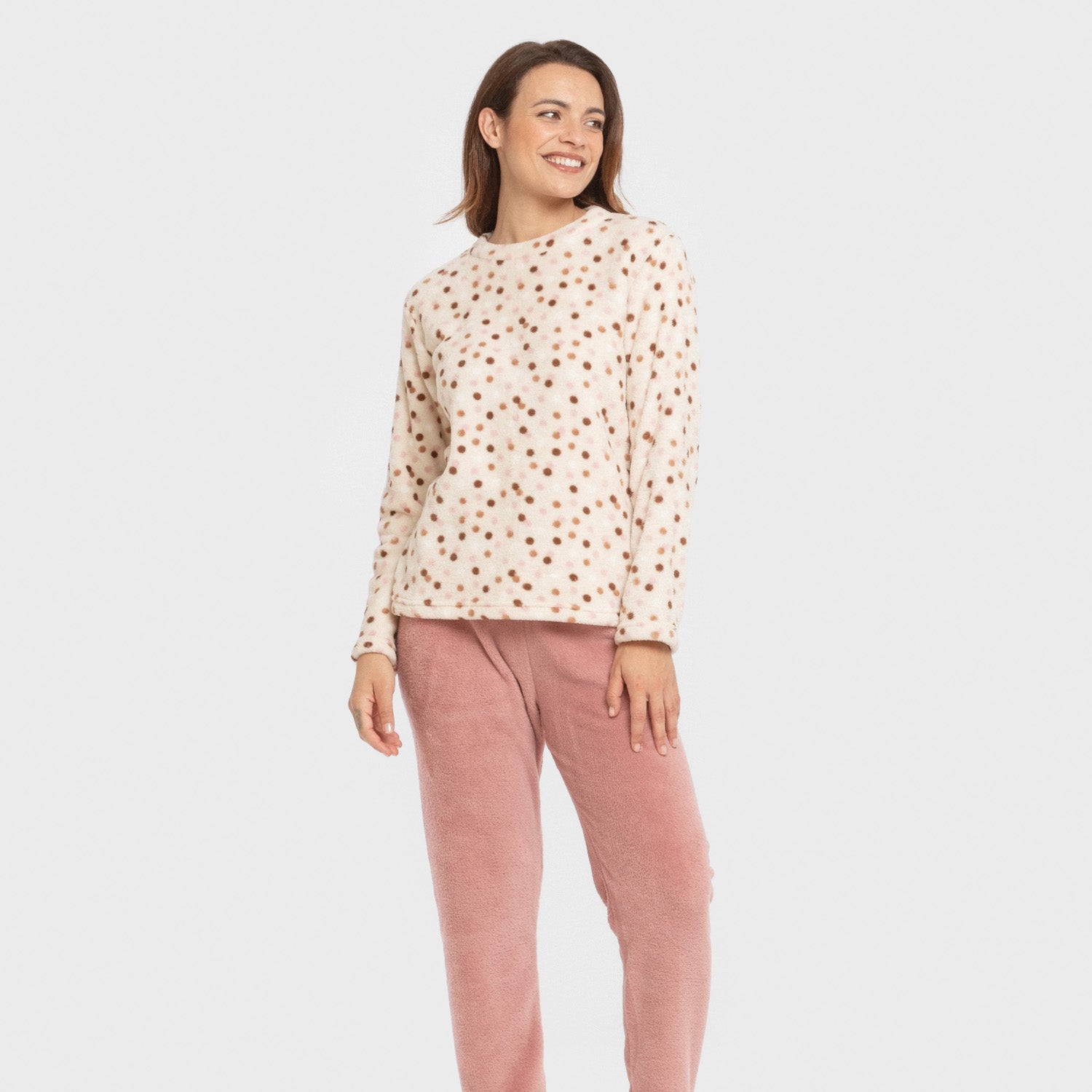 Pijama Janice cor malva coral