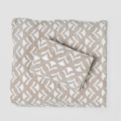 Conjunto de lençóis de lã coral cinza claro Etea - PR