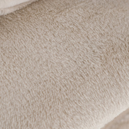 Manta terciopelo lisa beige/arena