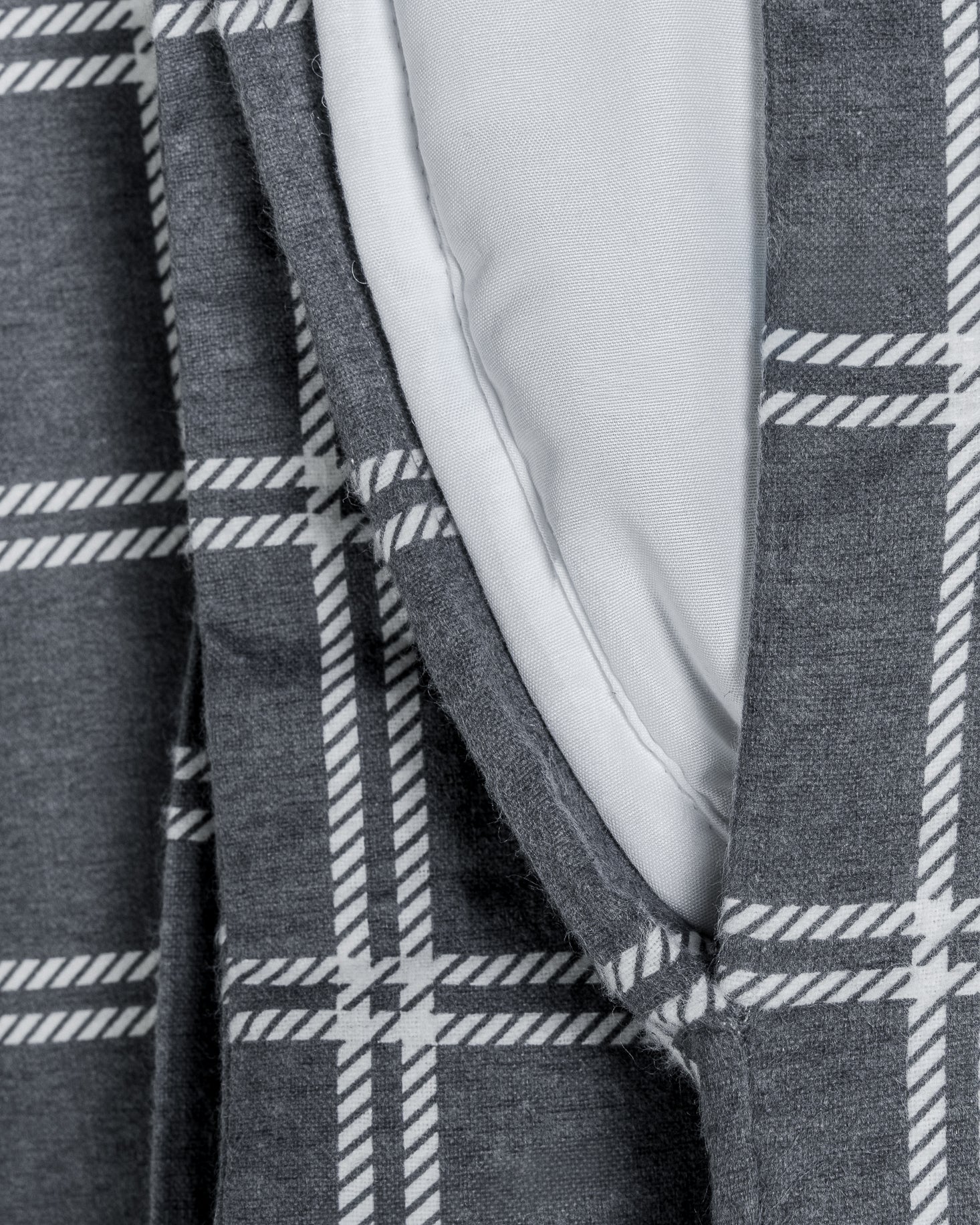 Funda nórdica franela Cuadro Nitari gris claro - PR