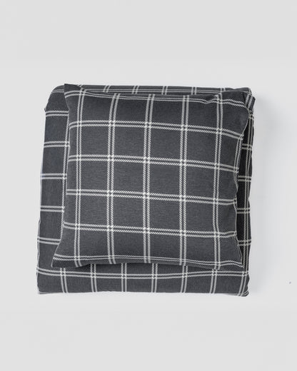 Funda nórdica franela Cuadro Nitari gris claro - PR