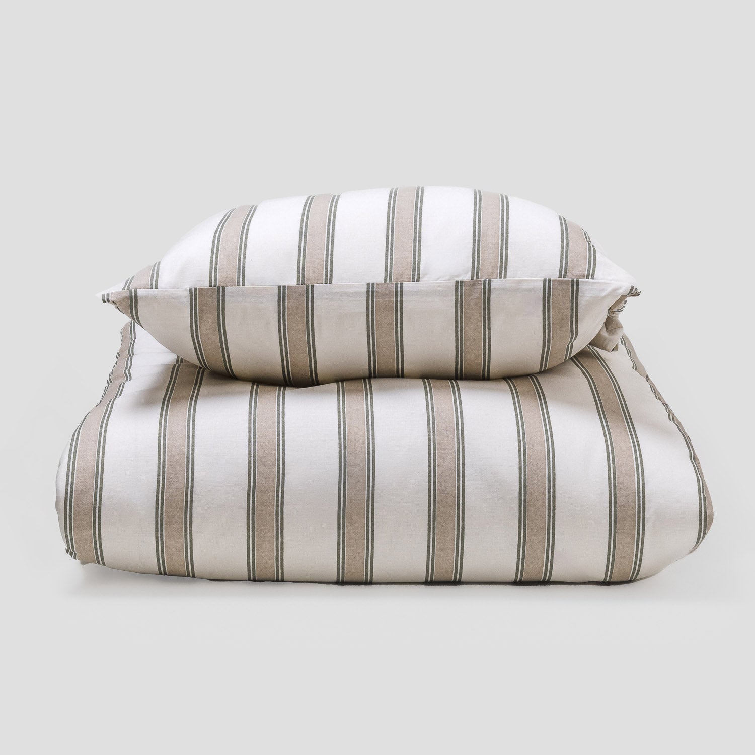 Capa de edredão de algodão Raya Sitges verde seco - taupe - PR