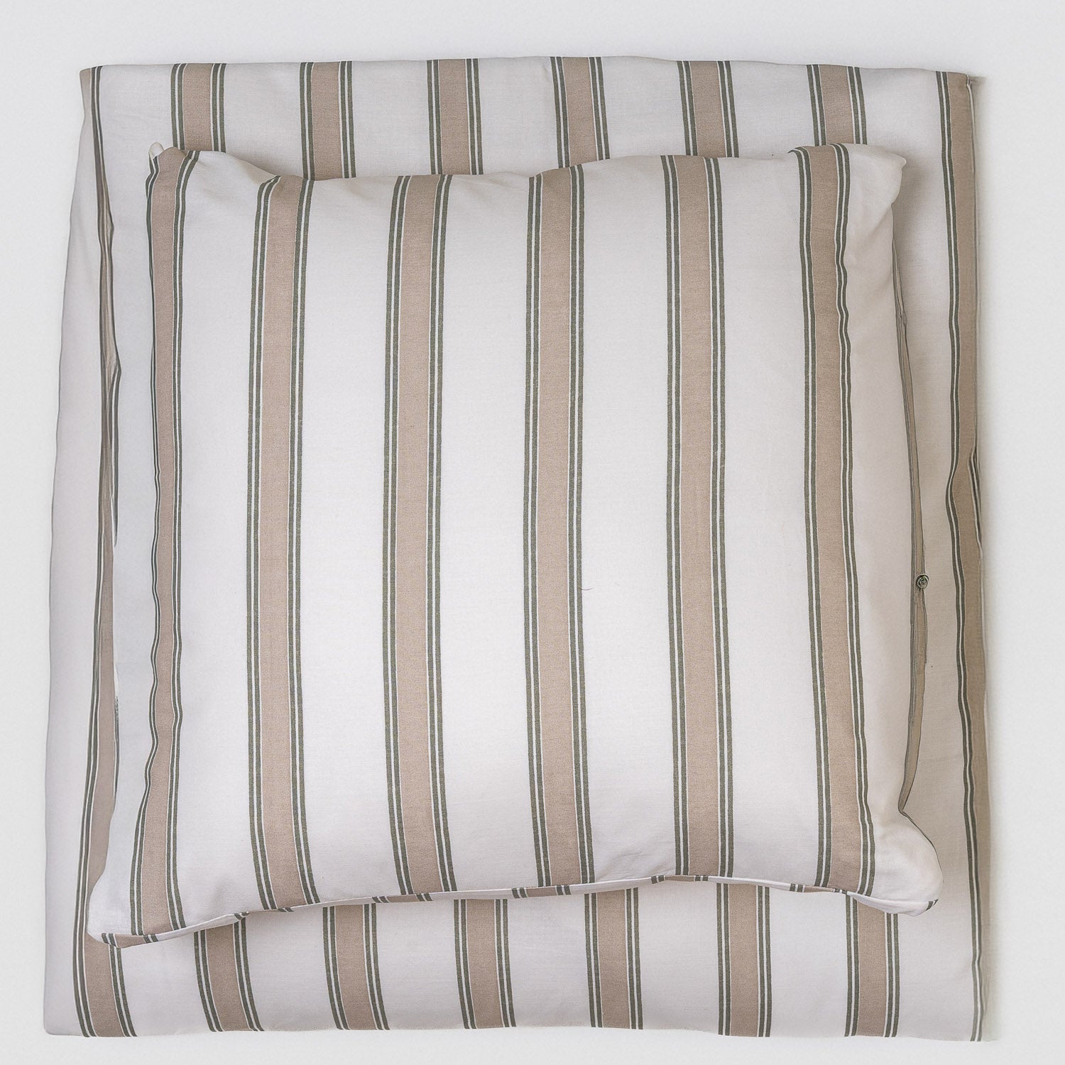 Capa de edredão de algodão Raya Sitges verde seco - taupe - PR
