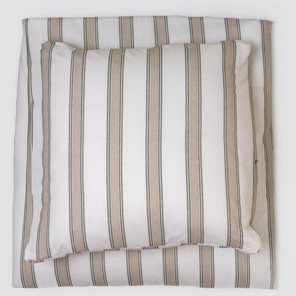 Capa de edredão de algodão Raya Sitges verde seco - taupe - PR