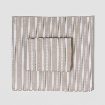 Juego de sábanas algodón Raya Sego verde keike