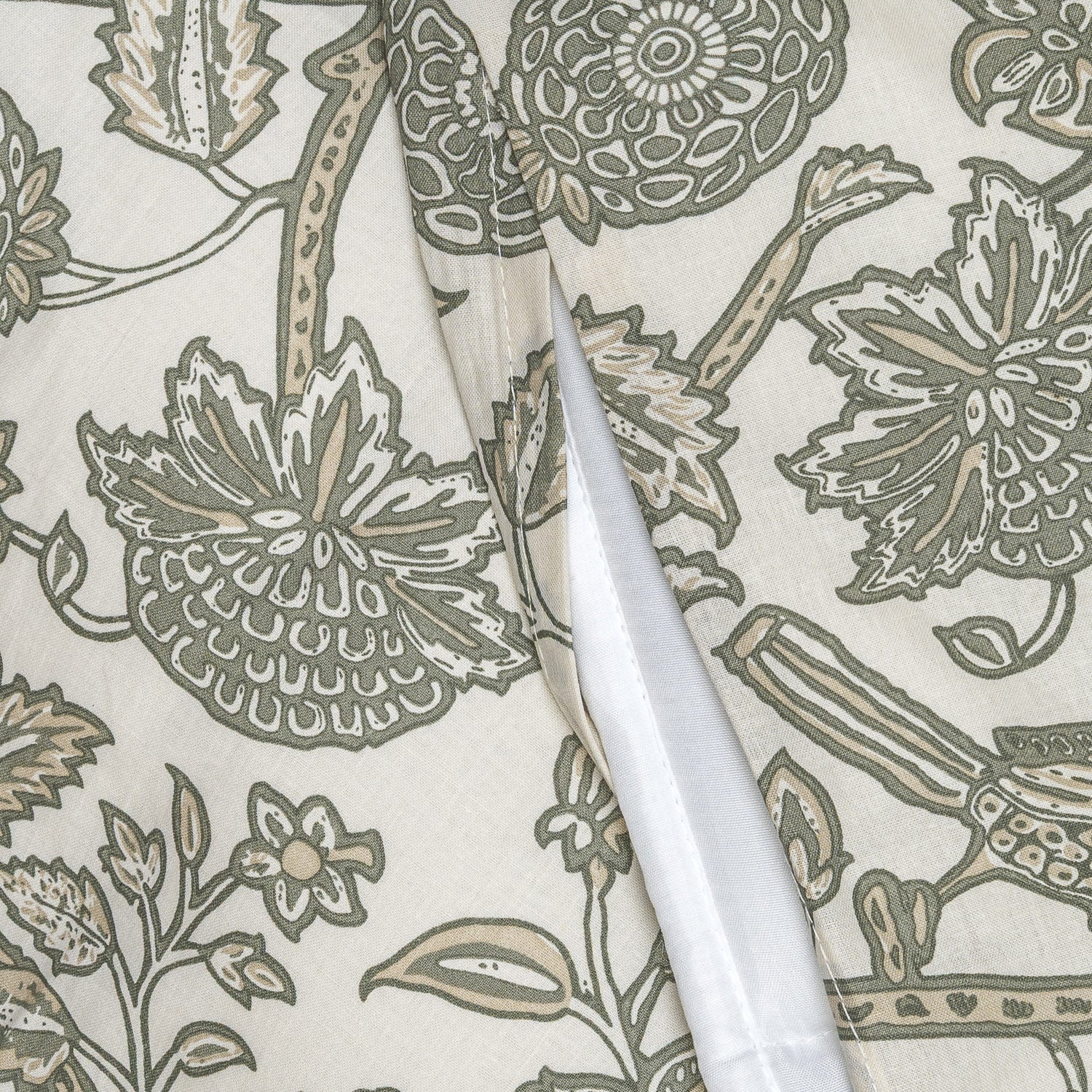 Capa de edredão de algodão Enelia verde seco - taupe - PR