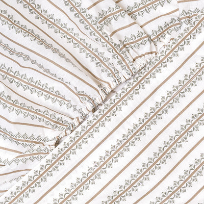 Juego de sábanas algodón Alrubia verde seco