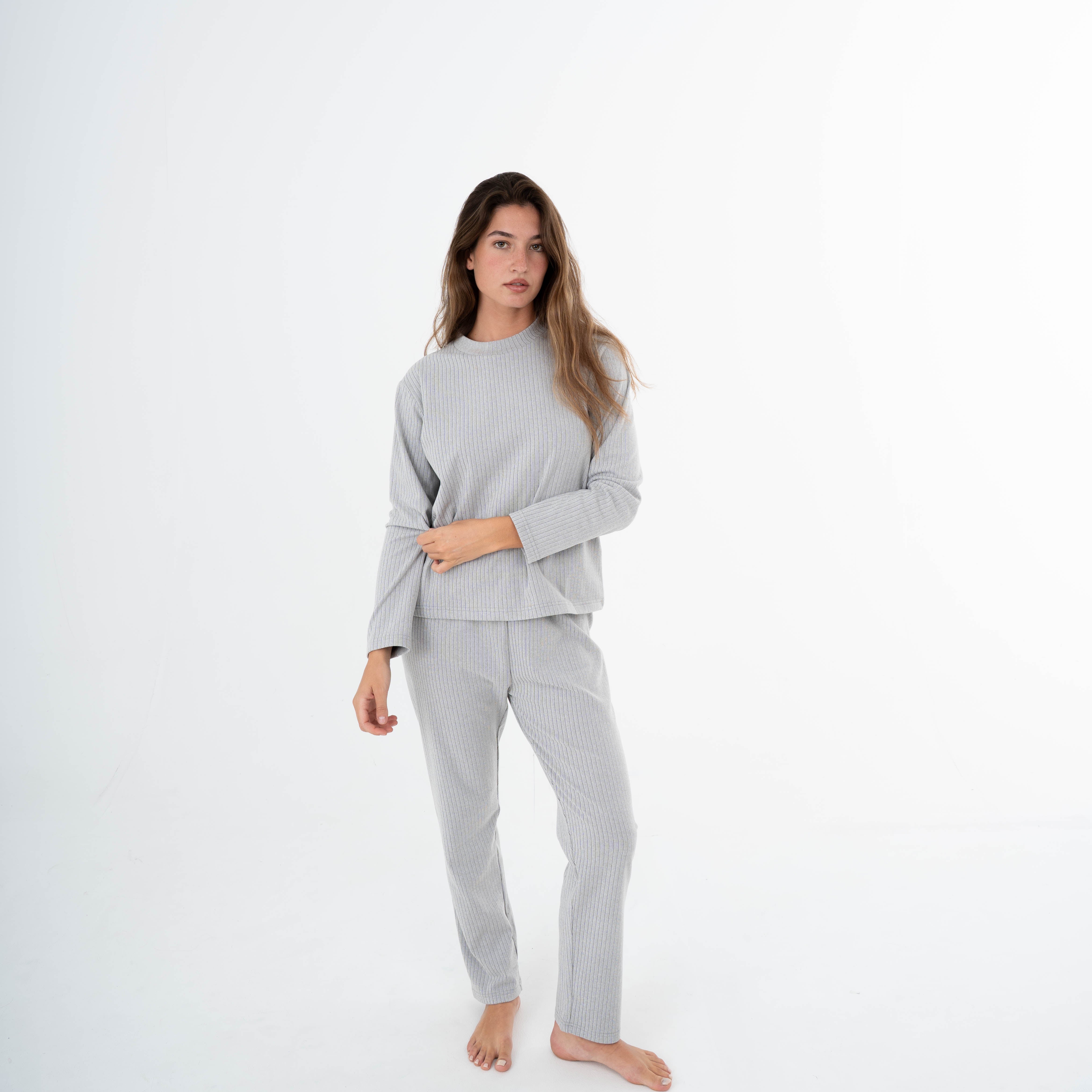 Pijama Canale Raya Ancha Gris