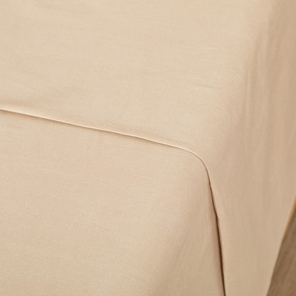 conjunto de lençóis de algodão cor areia